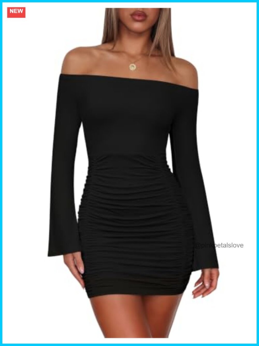 Long Sleeve Off Shoulder Bodycon Mini Dress Slim Fit Party Night Out